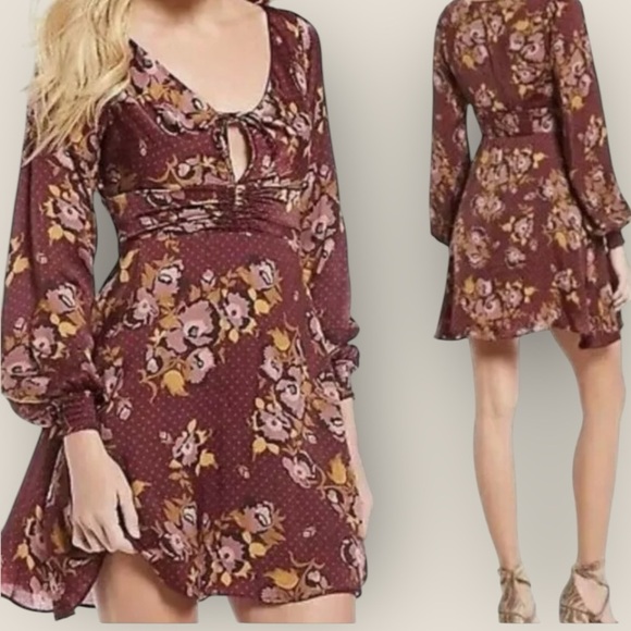 Free People | Mystic Moon Mini Dress | Size 4 | Purple Floral - Picture 1 of 13